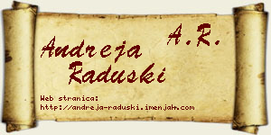 Andreja Raduški vizit kartica